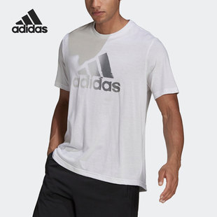 阿迪达斯官方正品 运动圆领短袖 D2M TEE男士 T恤HF7210 LOGO Adidas