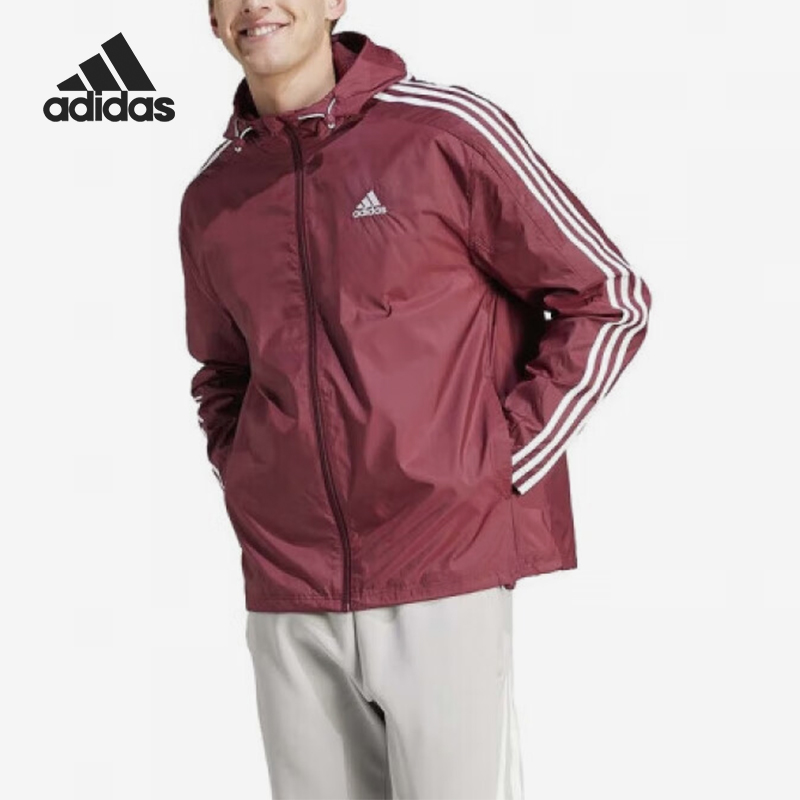 阿迪达斯男士连帽拉链夹克