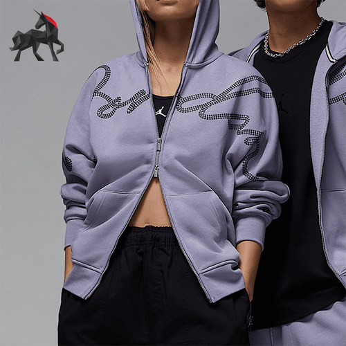Nike/耐克正品JORDAN男士针织连帽运动夹克外套HF9296-519