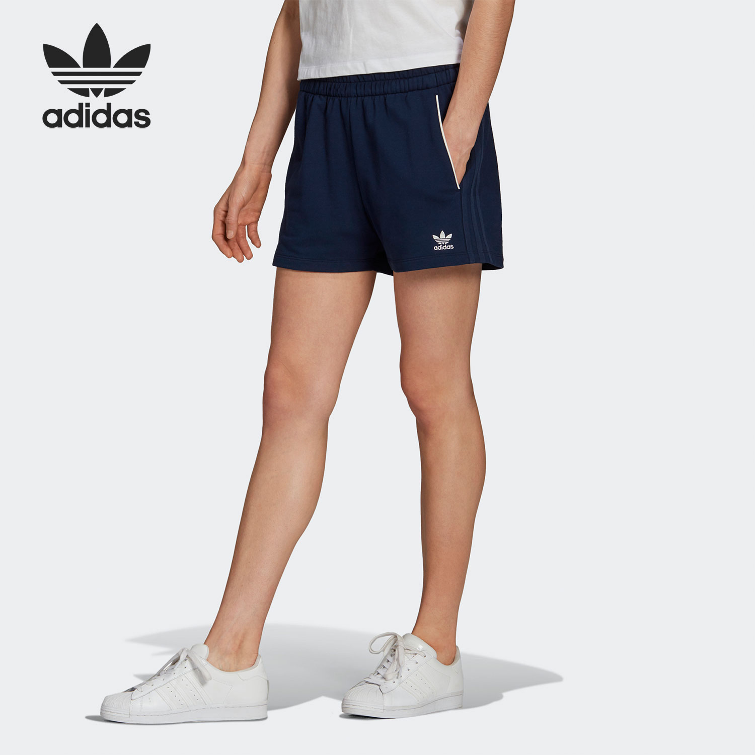 Adidas/阿迪达斯正品新款夏季女子三叶草健身运动短裤 H56441