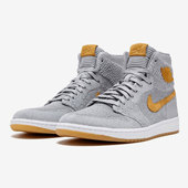 耐克正品 Flyknit Air Nike Jordan 乔1AJ1黑蓝男篮球鞋 919704