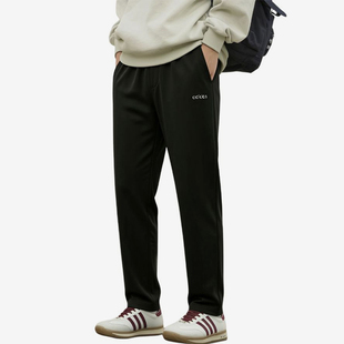 Adidas/阿迪达斯正品简约纯色中腰男黑色经典休闲休闲裤KQ5308