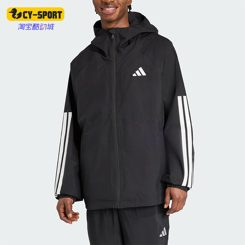 Adidas/阿迪达斯正品ESS 3S RAIN H J男士宽松连帽运动外套JM1056