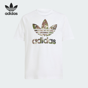 三叶草TEE 大童印花运动短袖 阿迪达斯官方正品 Adidas T恤IS3288