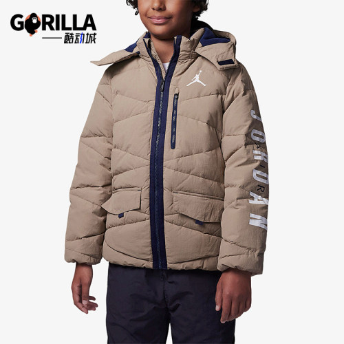 Nike/耐克正品JORDAN大童休闲连帽保暖加厚羽绒服FB1671-247