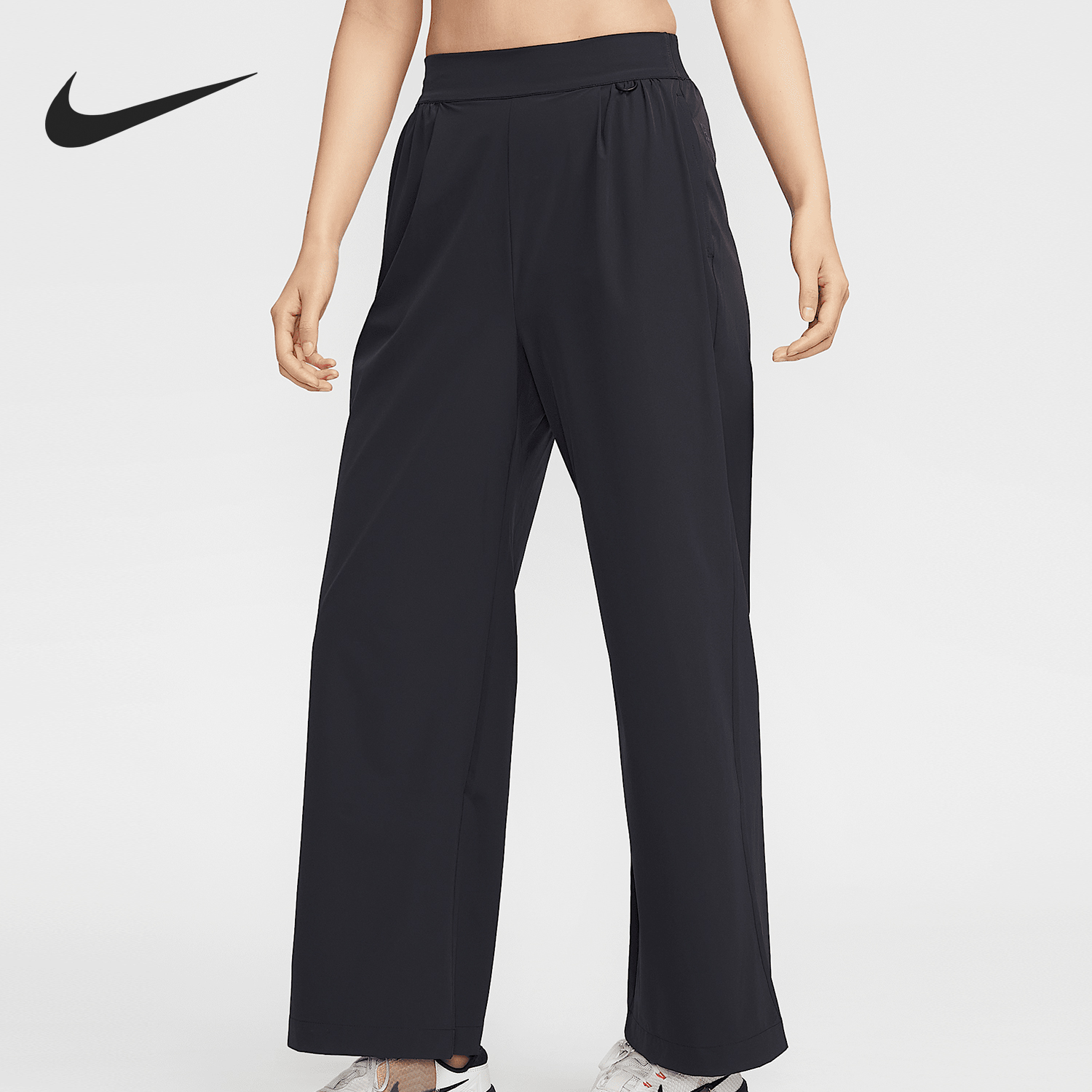 Nike/耐克正品2025新款女士经典梭织阔腿直筒运动长裤HQ0236-010