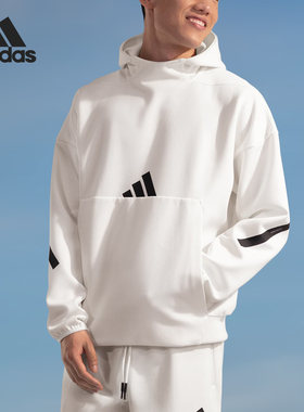 Adidas/阿迪达斯官方正品当季新款男士保暖连帽卫衣JF2454