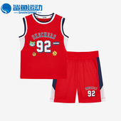 斯凯奇正品 夏季 新款 Skechers 透气背心小童运动套头套装 L222B076