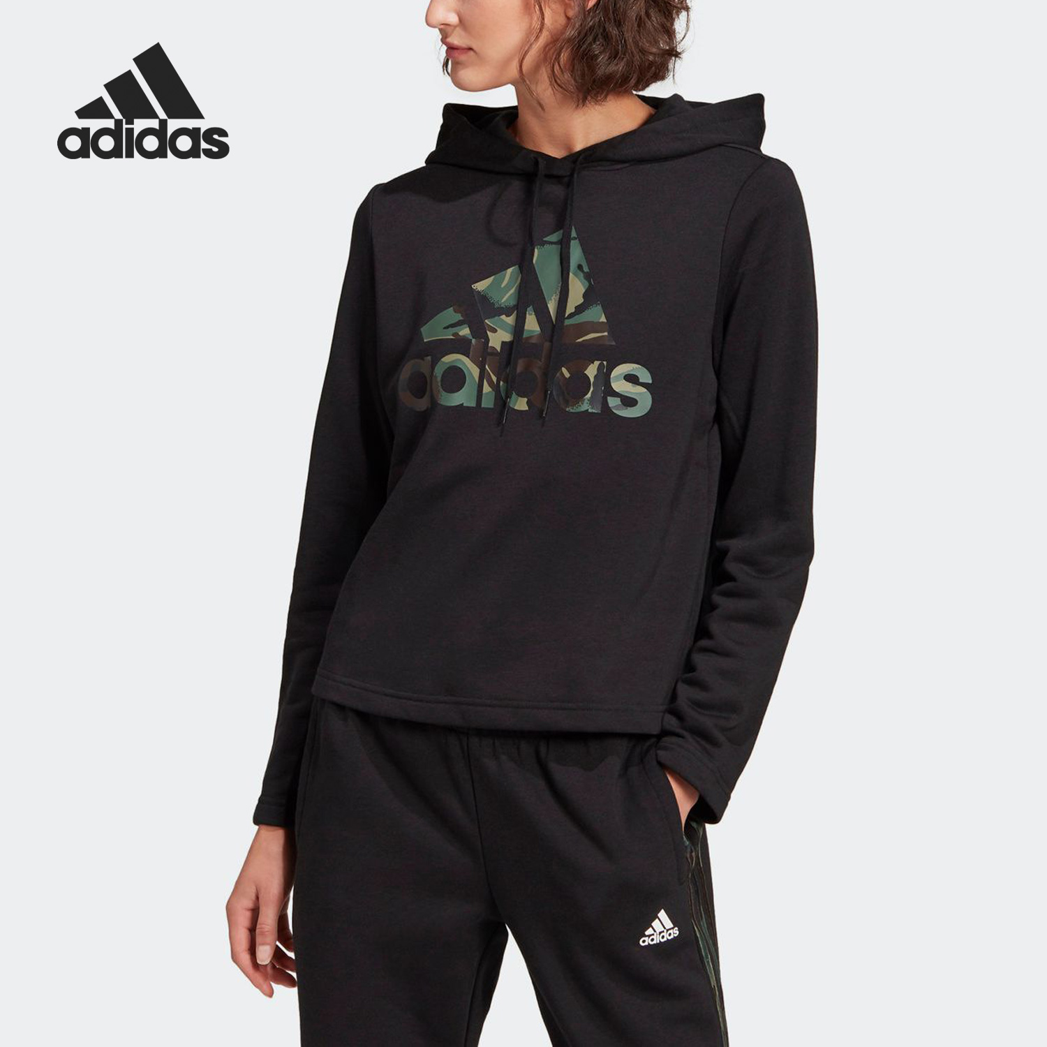 Adidas/阿迪达斯正品时尚休闲女子运动训练连帽卫衣GL7554