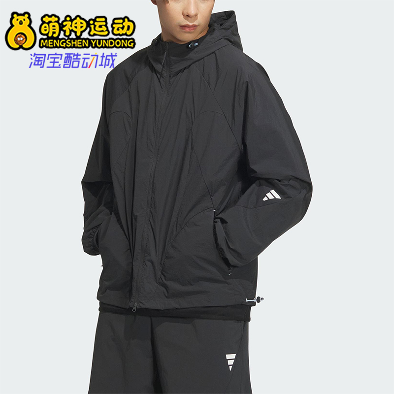 Adidas/阿迪达斯正品2025男士梭织经典宽松运动轻薄外套JZ8713