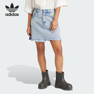 Adidas 牛仔运动短裙IU2509 三叶草女士联名款 阿迪达斯官方正品