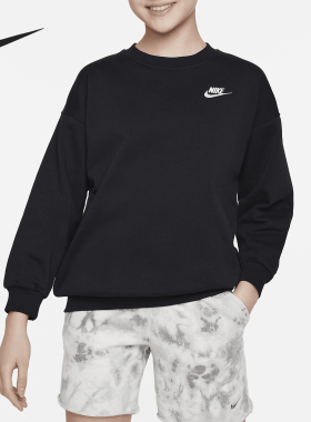 Nike/耐克正品新款大童加绒宽松圆领针织套头卫衣FD2923-010