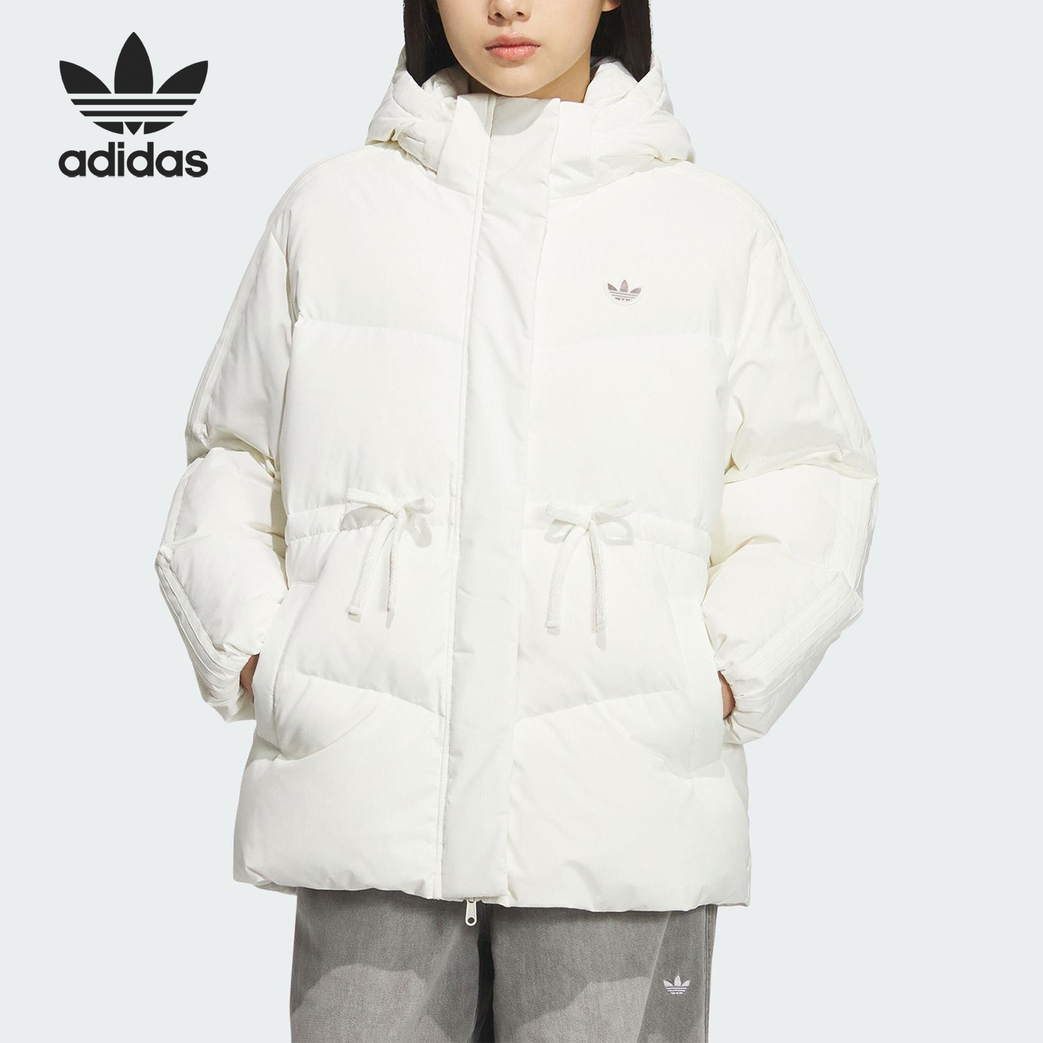 Adidas/阿迪达斯正品三叶草女士保暖简约休闲羽绒服KF3685