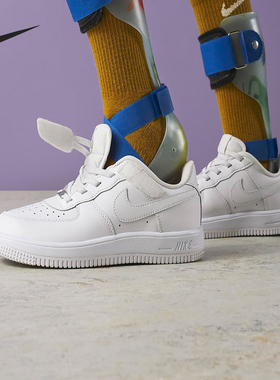 Nike/耐克官方正品Force1 Low EasyOn儿童易穿脱运动鞋FN0237-111