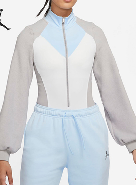 Nike/耐克正品女士拼色半拉链美试立领长袖卫衣DJ2734-121