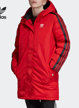 Adidas/阿迪达斯正品三叶草女子连帽保暖运动羽绒服 FL0046