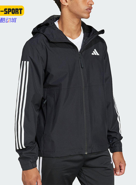 Adidas/阿迪达斯正品2025新款男士梭织连帽运动外套JD1043