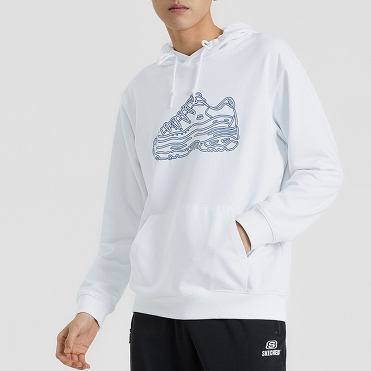 男子印花长袖连帽衫休闲卫衣