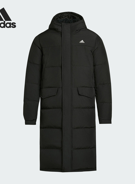Adidas/阿迪达斯正品冬季男女连帽保暖长款运动休闲羽绒服KF6748