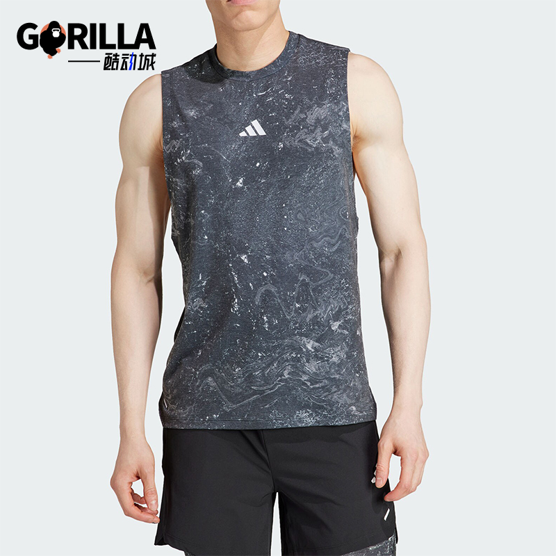 阿迪达斯男士健身运动背心