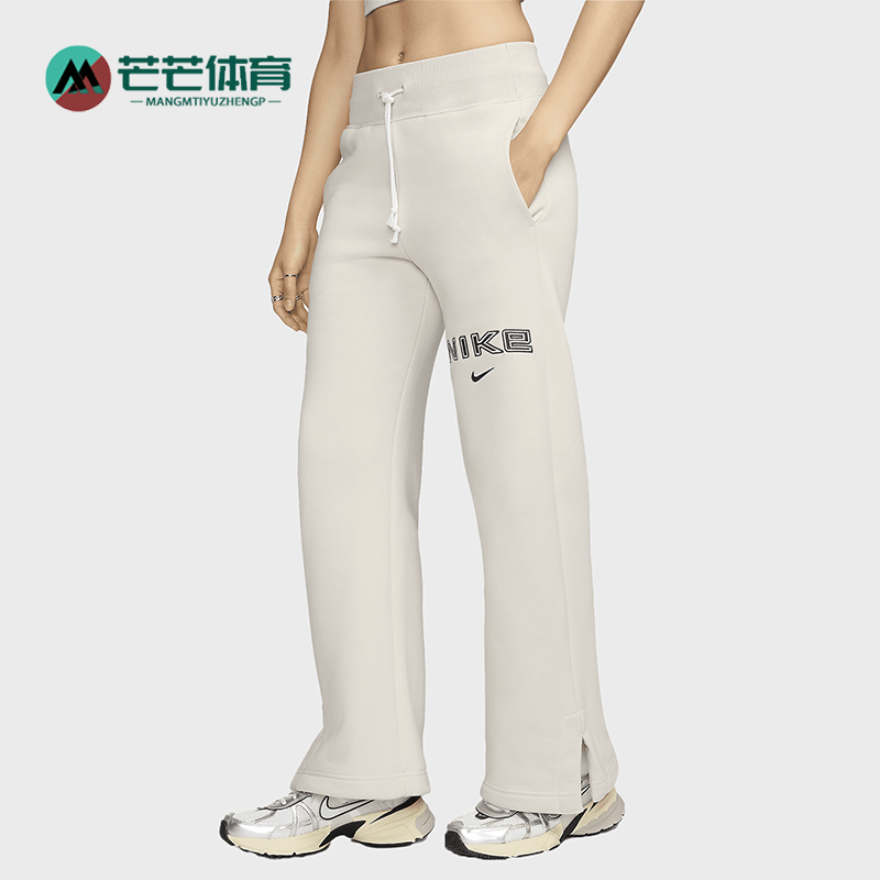 耐克女士运动印花休闲加绒长裤