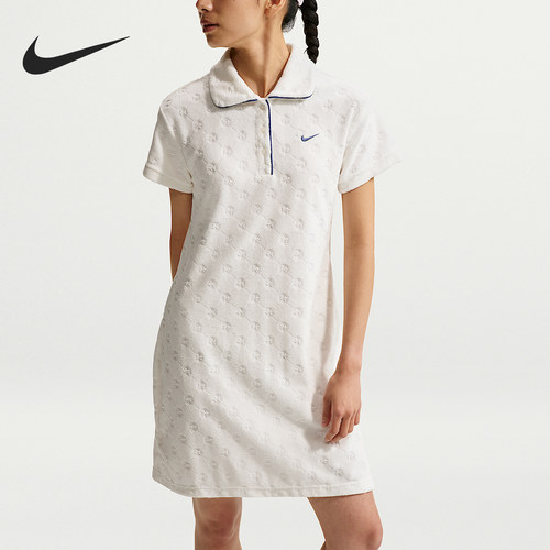 Nike/耐克正品夏季女士宽松经典时尚印花休闲连衣裙II3977-133