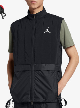 Nike/耐克正品JORDAN新款男黑色训练保暖经典宽松马甲AJ1057-010