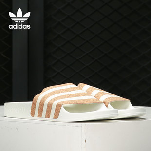 新款 Adidas 2019秋季 女子三叶草休闲沙滩拖鞋 阿迪达斯正品 CQ2238