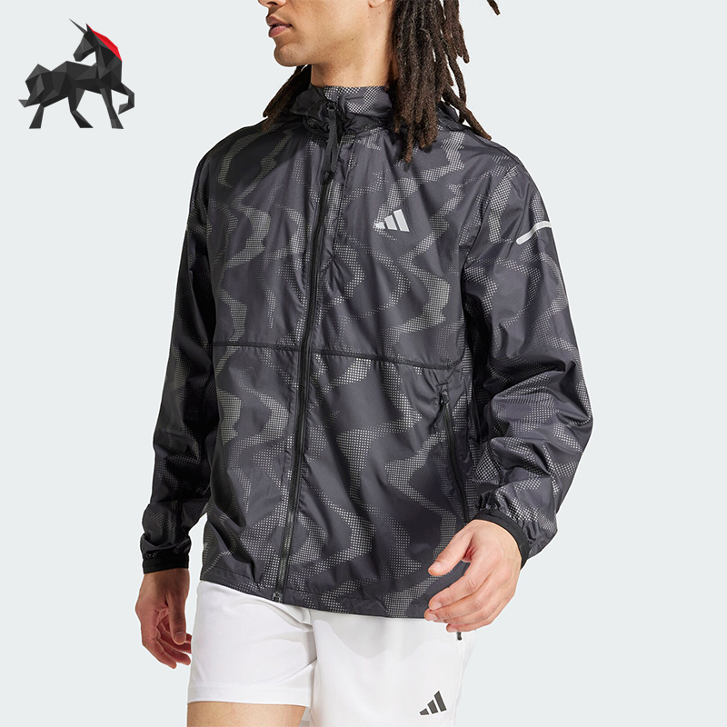 阿迪达斯男士连帽健身外套