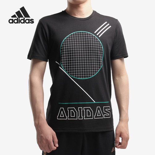 Adidas男子宽松图案运动短袖T恤