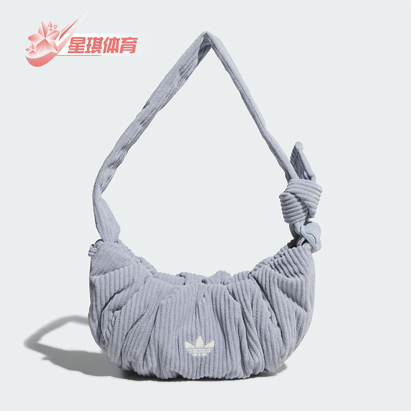 Adidas/阿迪达斯正品三叶草女士时尚经典灯芯绒运动挎包KT0861