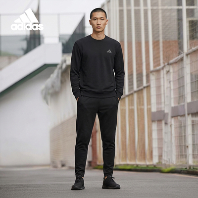 Adidas/阿迪达斯正品2025秋季款男士圆领针织宽松卫衣KB5204