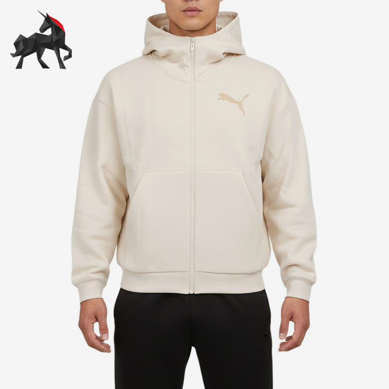 Puma/彪马正品ES针织连帽拉链卫衣新款经典运动连帽卫衣637444-87