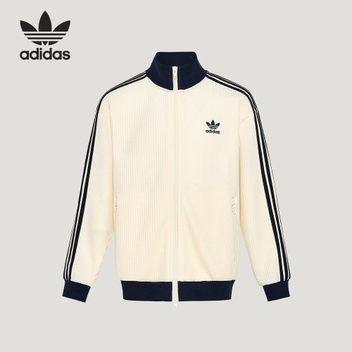 Adidas/阿迪达斯正品三叶草儿童运动休闲华夫格夹克外套KW1178