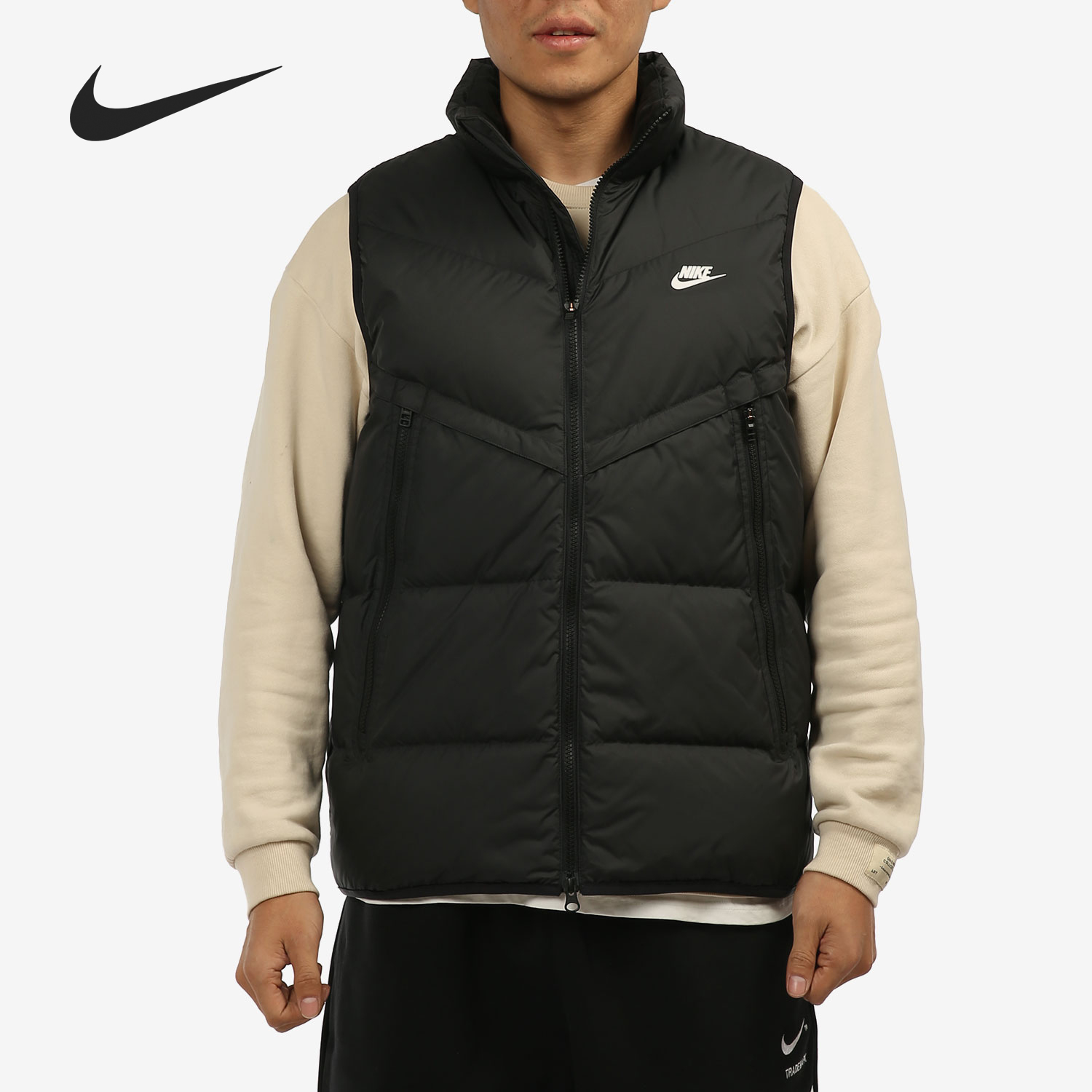 耐克男子立领运动羽绒马甲