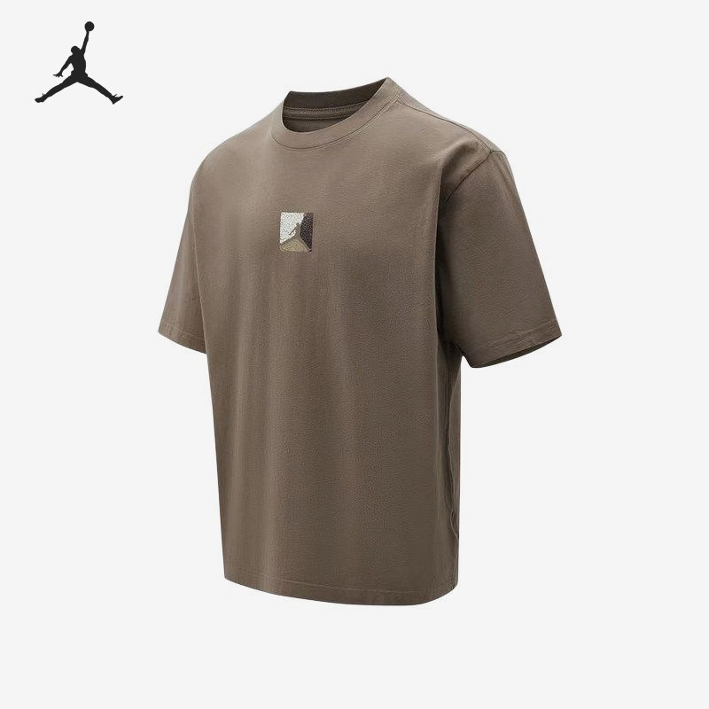 Nike/耐克官方正品JORDAN新款男棕色亲肤圆领短袖T恤IF3065-040 - 实物图