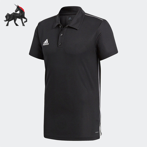 Adidas/阿迪达斯正品CORE18新款男黑白色短袖POLO衫CE9037