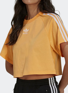 Adidas/阿迪达斯正品年女子短款夏季三叶草运动短袖T恤H23813