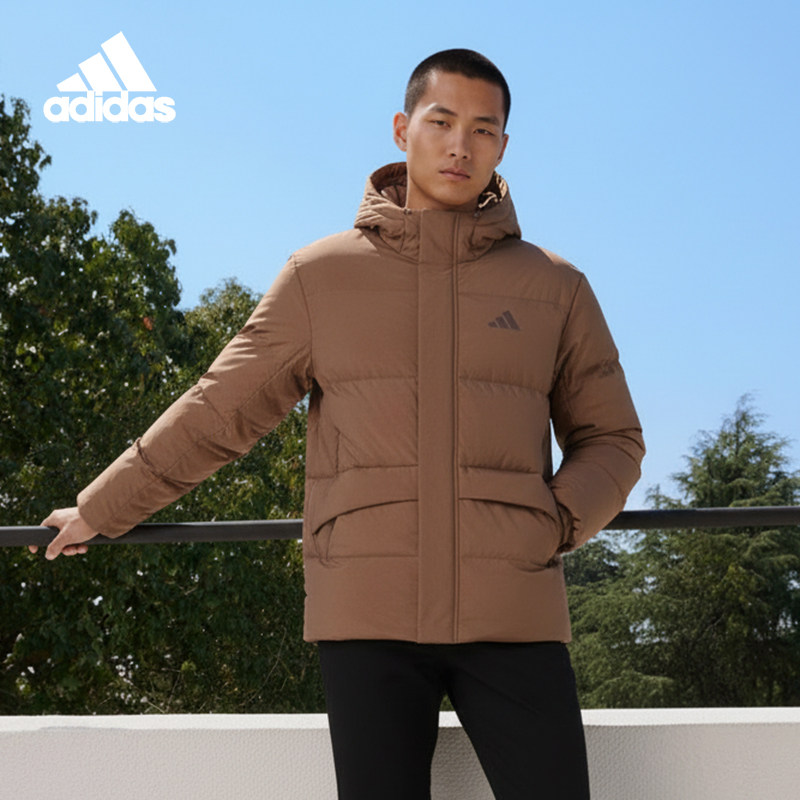 Adidas/阿迪达斯正品LINEAR男女保暖连帽休闲羽绒服KQ5521