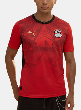 Puma/彪马正品埃及2026主场球衣新款男红黑色经典足球服783552-01