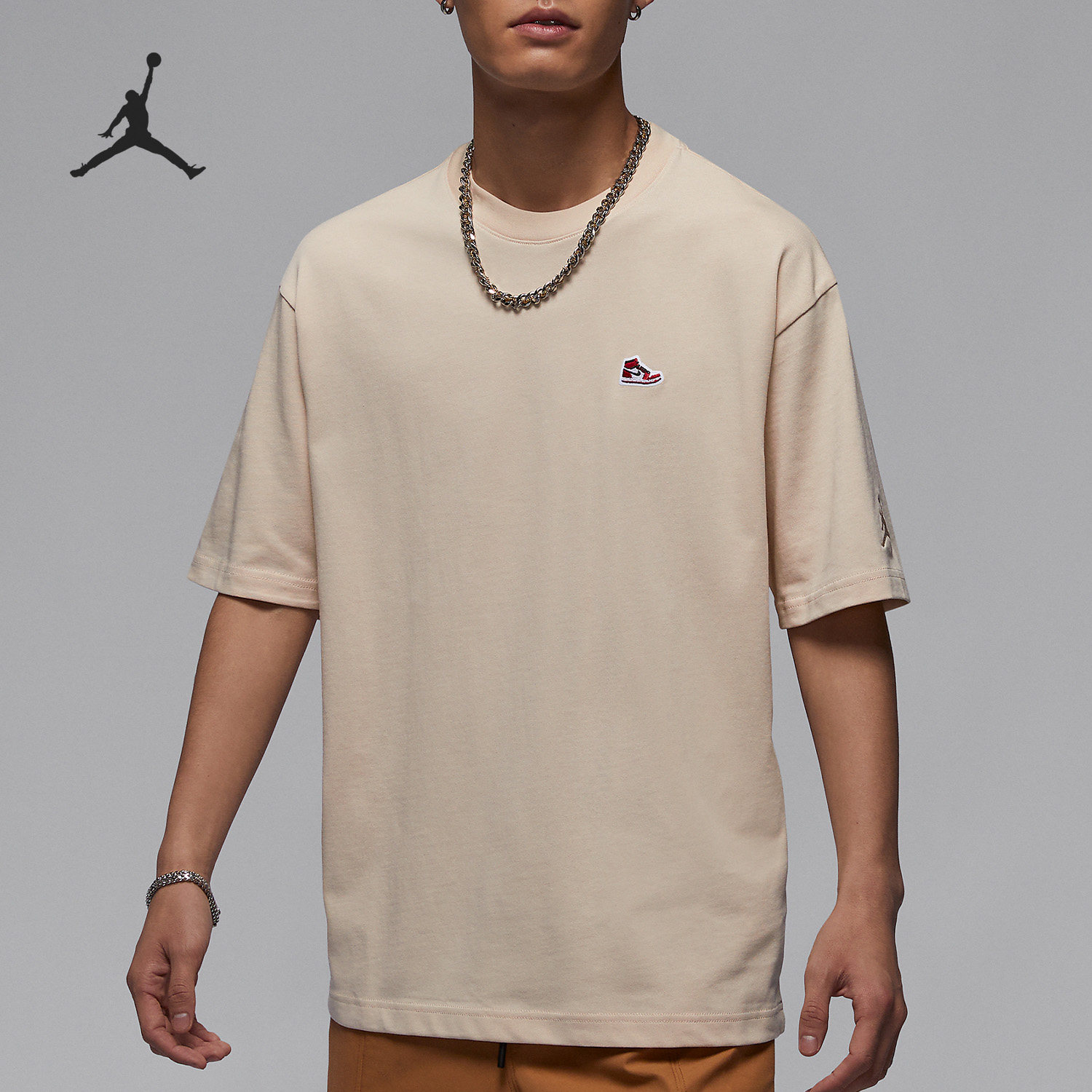 Nike/耐克正品Jordan Brand 男士刺绣图案短袖T恤FN5983-203