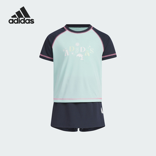 阿迪达斯正品 套装 SET小童印花撞色短袖 IT1775 CD2 Adidas