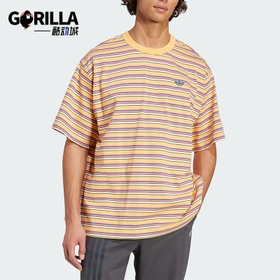 Adidas/阿迪达斯正品2025夏季三叶草男士经典针织透气短袖KB8356