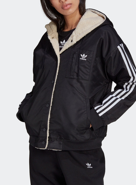 Adidas/阿迪达斯正品三叶草 新款女子两面穿休闲外套 H39019