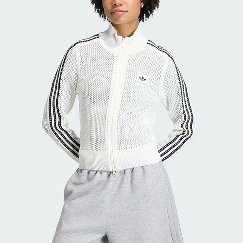 Adidas/阿迪达斯正品三叶草女士休闲立领针织运动透气外套KC6496