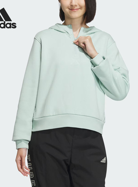 Adidas/阿迪达斯官方正品三叶草女士花卉印花运动套头卫衣IM8983