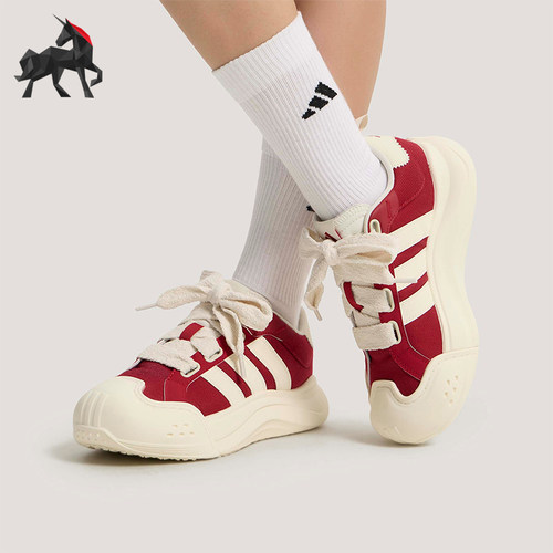 Adidas/阿迪达斯正品2026女士系带网球潮流厚底耐磨运动鞋KH7981