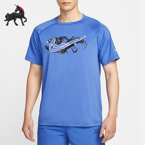 Nike/耐克正品Dri-FIT男士耐穿透气图案训练运动短袖HV0429-411