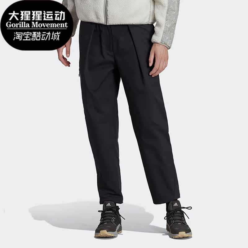 阿迪达斯女子字母印花宽松运动裤