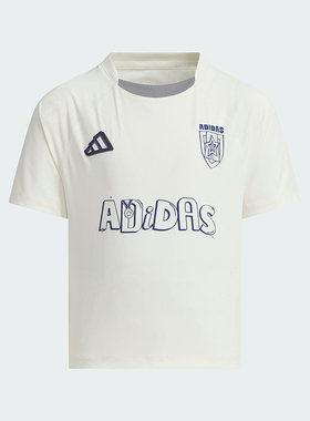 Adidas/阿迪达斯正品2025夏季款小童运动经典印花圆领T恤JM3440
